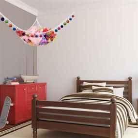 img 1 attached to 🧸 Meirenda Hammock Stuffed Animals Organizer: The Ultimate Kids' Home Store Solution