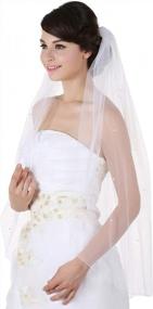 img 3 attached to SAMKY 1T 1 Tier Pencil Edge Rhinestone Crystal Wedding Veil