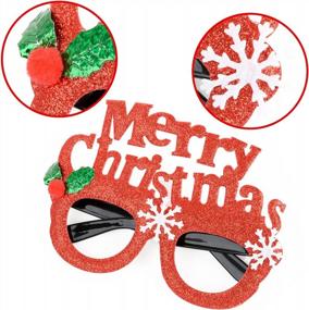 img 3 attached to 🎄 BOSONER 14Pack Christmas Glitter Party Glasses - Fun Novelty Eyewear for Festive Accessories, Decorations, and Holiday Favors