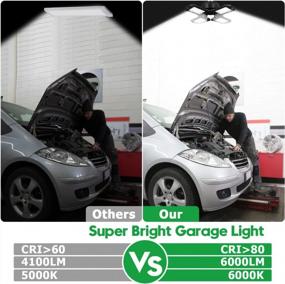 Led Garage Light E27 60w Led Workshop Light 6000lm With 3 Adjustable Light  Panels For Garage Workshop Warehouse Basement