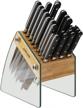 bamboo 23 slot clear kitchen knife block organizer stand for cutlery storage accessories - no knives included logo