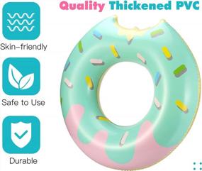 img 2 attached to 2-Pack HeySplash Inflatable Swim Rings - Fun Beach Floaties For Kids And Adults - Cute Patterns For Summer Swimming And Water Activities