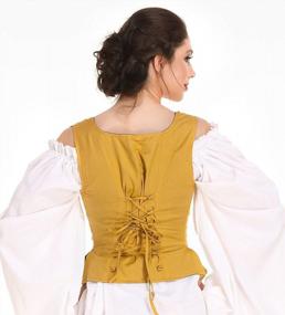 img 2 attached to Medieval Wench Pirate Renaissance Cosplay Costume Reversible Peasant Bodice