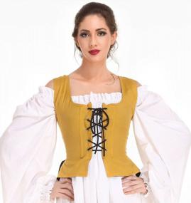 img 3 attached to Medieval Wench Pirate Renaissance Cosplay Costume Reversible Peasant Bodice