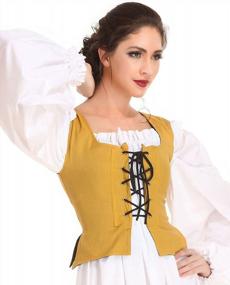 img 4 attached to Medieval Wench Pirate Renaissance Cosplay Costume Reversible Peasant Bodice