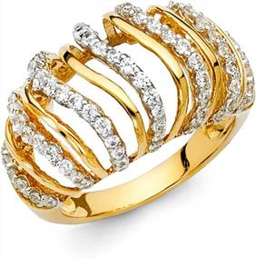 img 3 attached to Ladies 14K Yellow Gold Polished CZ Cubic Zirconia Right Hand Statement Ring - Wellingsale