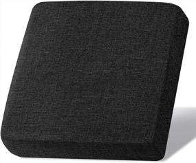 img 4 attached to Protect Your Sofa In Style With Non-Slip Linen Cushion Covers: Perfect For Chair, Bench, Settee, And Loveseat - Black (1 Piece)
