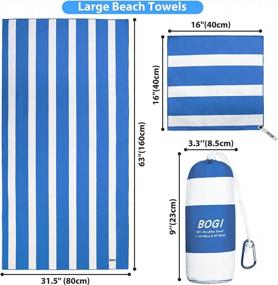img 3 attached to Experience Comfort And Luxury With BOGI Microfiber Beach Towel Set - Lightweight, Absorbent And Quick Dry Towels Perfect For Beach, Gym, Yoga And Travel.
