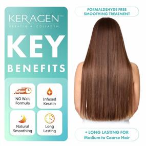 img 2 attached to Brazilian Keratin Smoothing Treatment - KERAGEN Blowout Straightening System For Dry And Damaged Hair, Formaldehyde-Free, 16 Oz - Eliminates Frizz And Curls, Ideal For Fine To Medium Hair