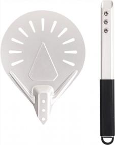 img 1 attached to LRUI Turner Pizza Peel With 8" Aluminum Pizza Paddle With Non-Slip Rubber-Covered Handle