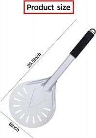 img 2 attached to LRUI Turner Pizza Peel With 8" Aluminum Pizza Paddle With Non-Slip Rubber-Covered Handle