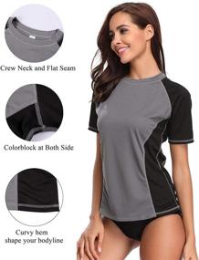 img 2 attached to 👙 ATTRACO Women's Short Sleeve Active Swimwear - Swimsuits & Cover Ups