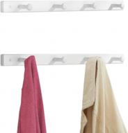 organize your space with the mdesign decorative wood wall mount hooks for coats, hats and towels - 2 pack - white logo