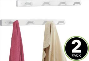 img 3 attached to Organize Your Space With The MDesign Decorative Wood Wall Mount Hooks For Coats, Hats And Towels - 2 Pack - White
