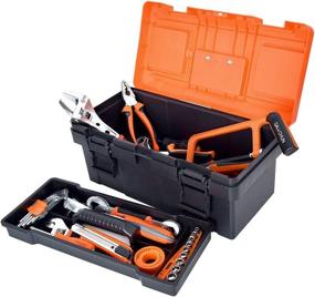 img 2 attached to 🔧 Convenient and Versatile Plastic Tool Box: Portable 18-inch Toolbox with Removable Tray – Perfect for Craft Storage and Household Use