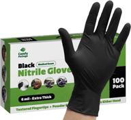 🧤 6 mil extra strength latex-free and powder-free black nitrile gloves with textured fingertips - disposable logo
