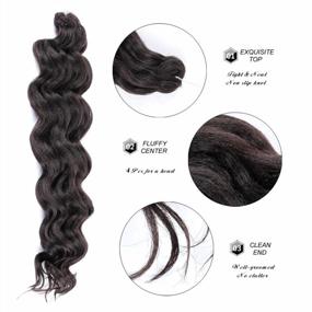 img 1 attached to LEEONS 20 Inch Ocean Wave Crochet Hair - Pack Of 4 (2 Shades) Synthetic Deep Ripple Crochet Braids For Trendy Hairstyles