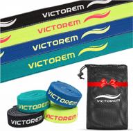 set of 4 durable stretch resistance bands for home exercise and stretching - victorem pull up assistance bands with workout guide and carrying bag - long fabric fitness bands for enhanced workouts logo