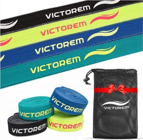 img 4 attached to Set Of 4 Durable Stretch Resistance Bands For Home Exercise And Stretching - Victorem Pull Up Assistance Bands With Workout Guide And Carrying Bag - Long Fabric Fitness Bands For Enhanced Workouts