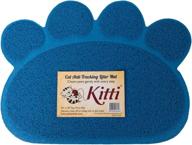 🐱 kitti cat litter anti tracking mats - paw print design in blue for clean and tidy floors logo