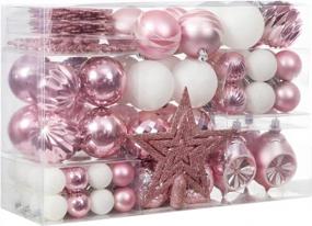 img 4 attached to 103-Pack Baby Pink Shatterproof Christmas Ball Ornaments Reusable Hand-Held Gift Package For Xmas Tree Decoration - XmasExp