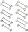 heart-shaped 316l stainless steel nipple barbell rings: 7 pairs in 14mm & 16mm from gagabody logo