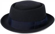 stylish women's fedora hat by jeff & aimy: short brimmed panama style bowler cap with belt, perfect for autumn and winter jazz look logo