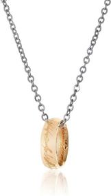 img 4 attached to Stylishly Elegant LUREME Engraved Gold Plated Stainless Steel Necklace Pendant With Ring Chain