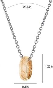 img 3 attached to Stylishly Elegant LUREME Engraved Gold Plated Stainless Steel Necklace Pendant With Ring Chain