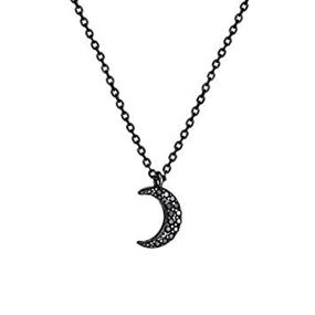 img 4 attached to Kercisbeauty Black Moon Necklace Horn Crescent Choker Necklaces Simple Haf Moon Pendant Jewelry For Women And Girls Party Jewelry