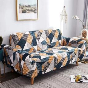 img 3 attached to Защитите и придайте стильный вид своему двухместному дивану с чехлом для дивана Lamberia с ромбовидным принтом и бесплатными наволочками
