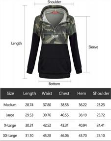 img 1 attached to Color Block Print Pocket Pullover Sweatshirt With 1/4 Zipper For Women By Blevonh