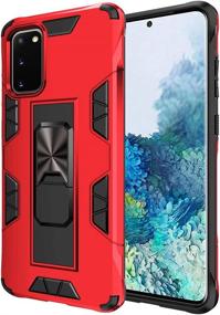 img 4 attached to Military Grade Drop Samsung Galaxy S20 Plus Case Galaxy S20 Case Shockproof With Kickstand Stand Built-In Magnetic Car Mount Armor Heavy Duty Protective Case For Galaxy S20 Plus S20 Phone Case (Red)