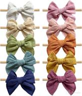 🎀 cherssy newborn infant toddler baby girl hair bow headbands - nylon elastic hairbands logo