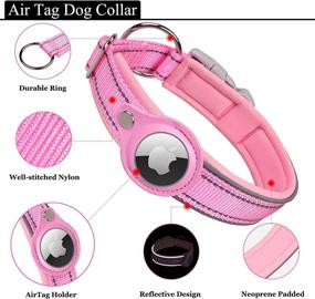 img 2 attached to ivienx Reflective AirTag Dog Collar | Apple AirTag Heavy Duty Pet Collar [Wide] with Padded AirTag Case Holder | For Small, Medium, & Large Dogs