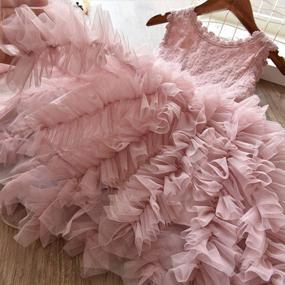 img 3 attached to Tulle Ruffle Flower Girl Wedding Party Dress By NNJXD