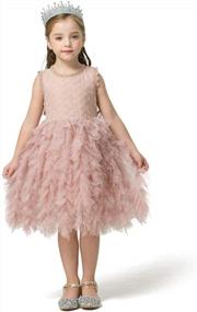 img 4 attached to Tulle Ruffle Flower Girl Wedding Party Dress By NNJXD
