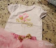 img 1 attached to Baby Girl Birthday Outfit Set Birthday Shirt With Lace Tutu Skirt And Headband review by Taurus Monsalve