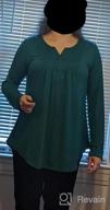 img 1 attached to Women'S Long Sleeve Henley V-Neck Tunic Shirt - Loose Fit Pleated Blouse Top review by Nathan Byard