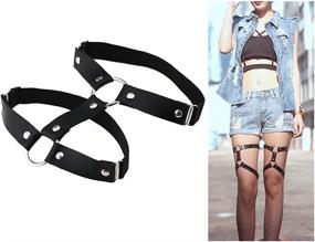 img 2 attached to Adjustable Elastice Leather Harness Garter Women's Clothing at Lingerie, Sleep & Lounge