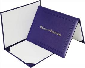 img 2 attached to Proudly Display Your Achievements With GraduatePro'S Stylish 8.5 X 11 Leatherette Diploma Cover In Elegant Purple