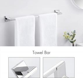 img 1 attached to KES Bathroom Accessories Set 4 Piece 24-Inch Towel Bar Double Robe Hook Toilet Paper Holder Towel Ring SUS304 Stainless Steel RUSTPROOF Wall Mount Polished Finsh, LA240-42