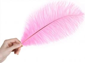 img 3 attached to 10Pcs Pink Ostrich Feathers Bulk 12-14Inch - Perfect For Christmas, Halloween & Wedding Decorations!