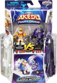 img 1 attached to 🔥 Akedo Powerstorm Versus Pack 2 - Mini Battling Action Figures with 2 Battle Controllers: Epic Bright Knight Prideheart vs. Darkspike