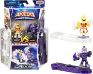 🔥 akedo powerstorm versus pack 2 - mini battling action figures with 2 battle controllers: epic bright knight prideheart vs. darkspike logo