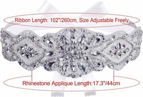 img 1 attached to Lovful Bridal Belt: Crystal Beaded & Rhinestone Sash For Wedding Dress