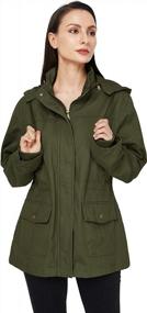 img 1 attached to Casual Anorak Coat With Hood For Women - Lightweight Cotton Military Jacket By WenVen