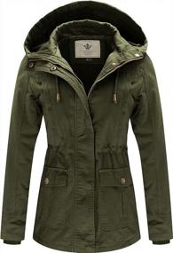 img 4 attached to Casual Anorak Coat With Hood For Women - Lightweight Cotton Military Jacket By WenVen