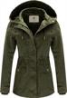casual anorak coat with hood for women - lightweight cotton military jacket by wenven logo