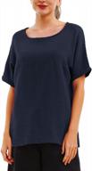 soojun женская хлопковая льняная блузка свободного кроя с круглым вырезом в стиле пэчворк логотип